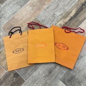 Tod's Trio of Orange Shopping Bags set of 3 bags
